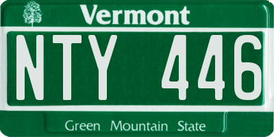VT license plate NTY446