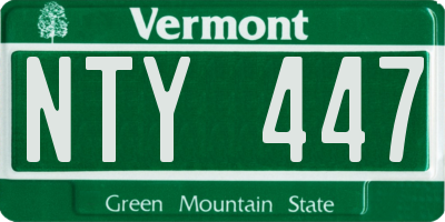 VT license plate NTY447