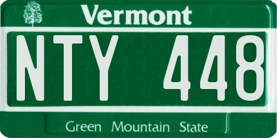VT license plate NTY448