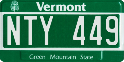VT license plate NTY449