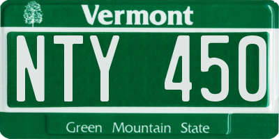 VT license plate NTY450