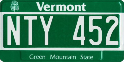 VT license plate NTY452