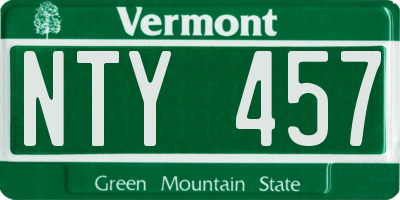 VT license plate NTY457
