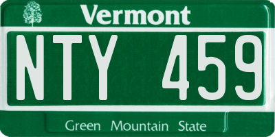 VT license plate NTY459