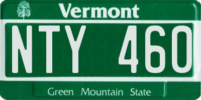 VT license plate NTY460