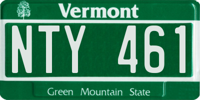 VT license plate NTY461