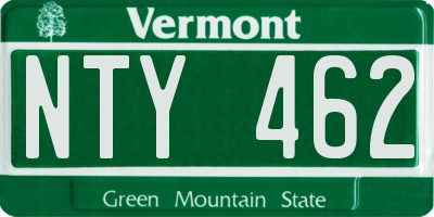 VT license plate NTY462