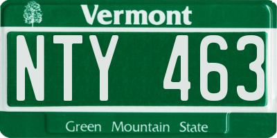 VT license plate NTY463