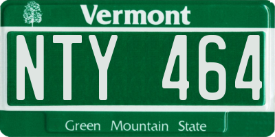 VT license plate NTY464