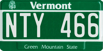 VT license plate NTY466