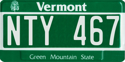 VT license plate NTY467