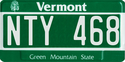 VT license plate NTY468