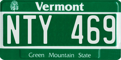 VT license plate NTY469