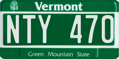 VT license plate NTY470