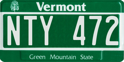 VT license plate NTY472