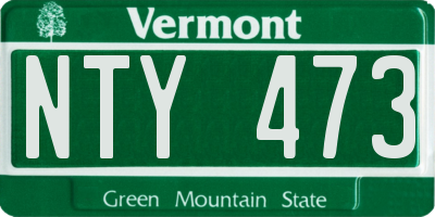 VT license plate NTY473