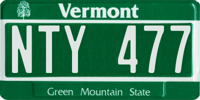 VT license plate NTY477