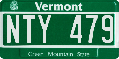 VT license plate NTY479