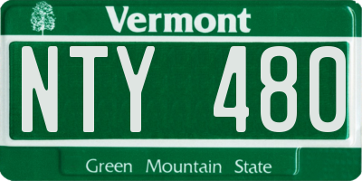 VT license plate NTY480