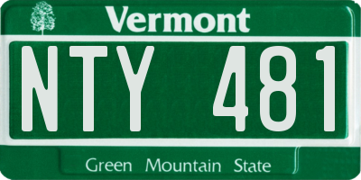 VT license plate NTY481