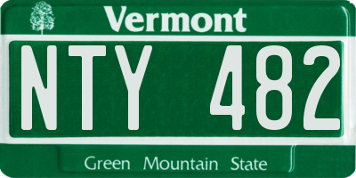 VT license plate NTY482