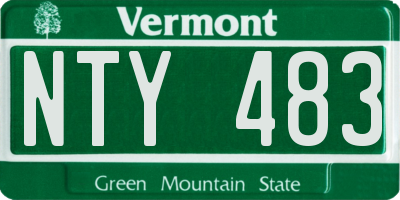 VT license plate NTY483