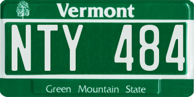 VT license plate NTY484