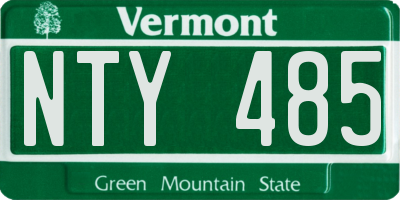 VT license plate NTY485