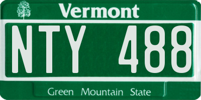 VT license plate NTY488