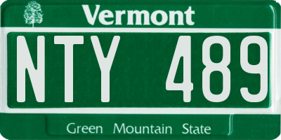 VT license plate NTY489