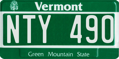 VT license plate NTY490