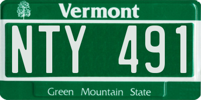 VT license plate NTY491