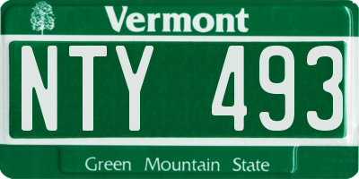 VT license plate NTY493