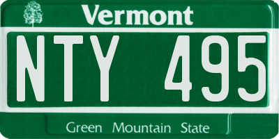VT license plate NTY495