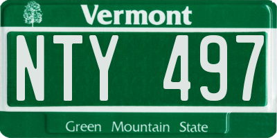 VT license plate NTY497