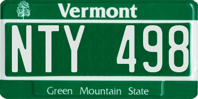 VT license plate NTY498