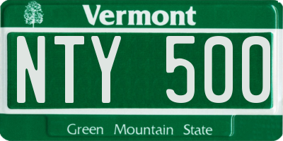 VT license plate NTY500