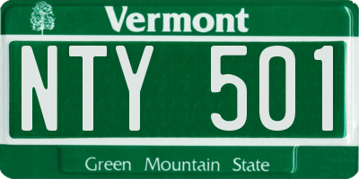 VT license plate NTY501