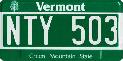 VT license plate NTY503