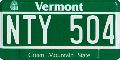 VT license plate NTY504