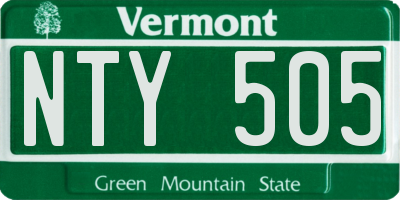 VT license plate NTY505