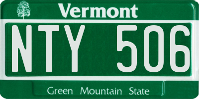 VT license plate NTY506