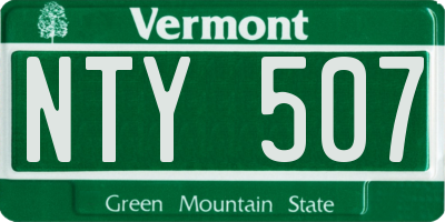 VT license plate NTY507