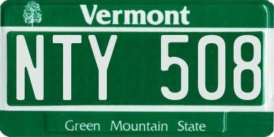 VT license plate NTY508