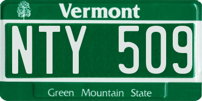 VT license plate NTY509
