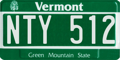 VT license plate NTY512