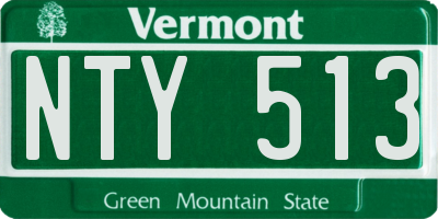 VT license plate NTY513