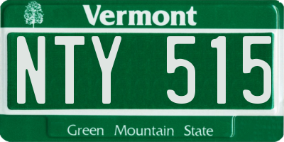 VT license plate NTY515