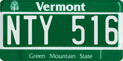 VT license plate NTY516