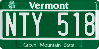 VT license plate NTY518